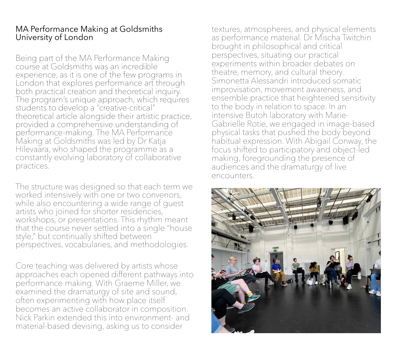 MA Performance Making — page 2